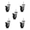 Service Caster 3 Inch Hooded Neoprene Rubber 3/8 Inch Threaded Stem Casters with Brakes, 5PK SCC-TS03S310-NPRB-BC-B-381615-5 - alternate 3